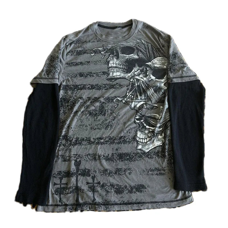 LONG SLEEVE SKULL TEE