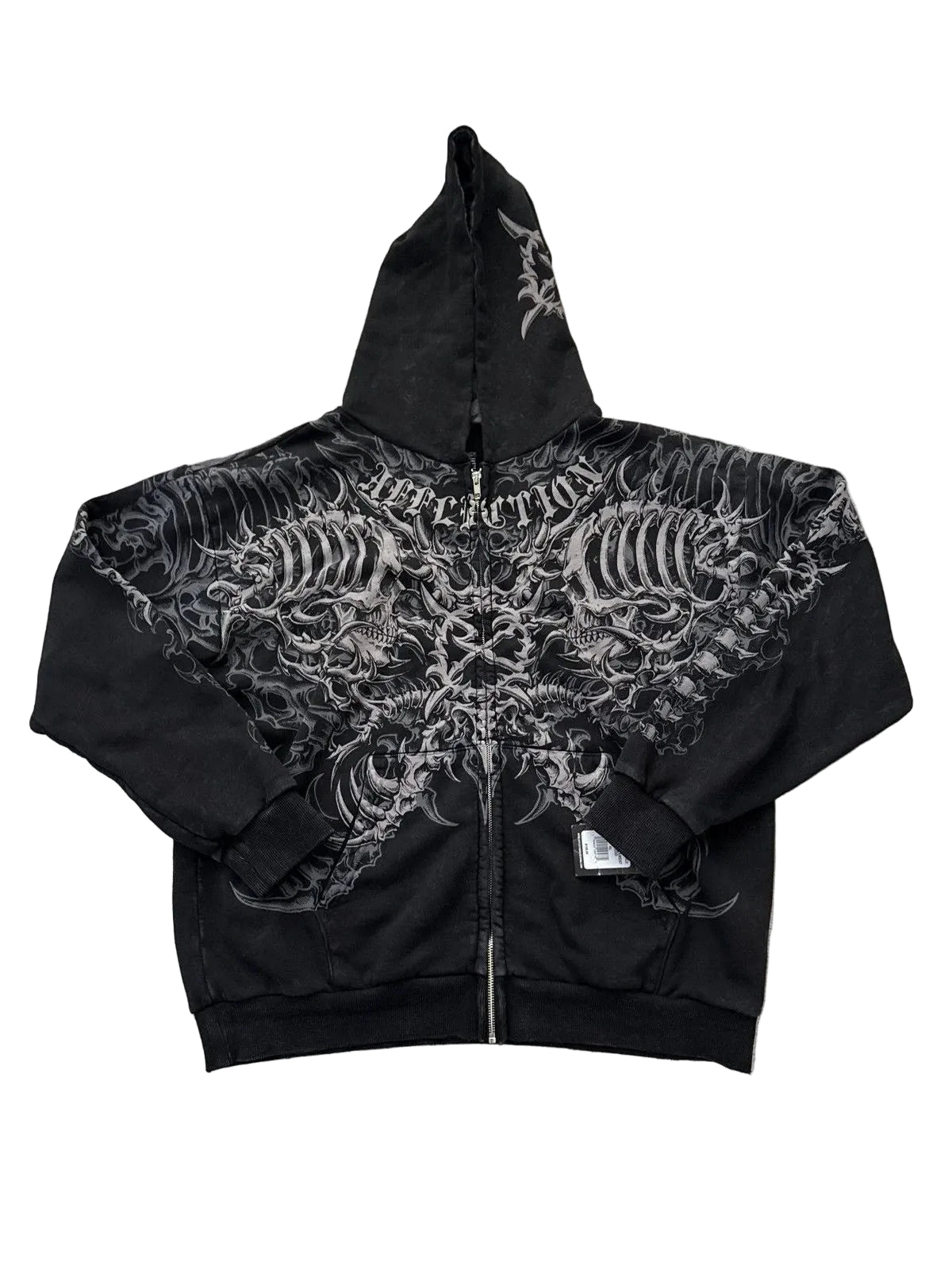 AFFLICTION METAL SKULL ZIP UP