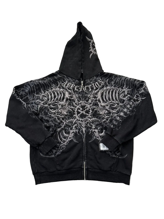 AFFLICTION METAL SKULL ZIP UP