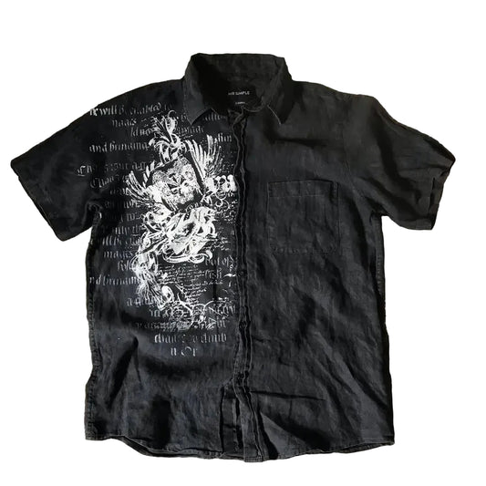BLACK COLLARED TEE