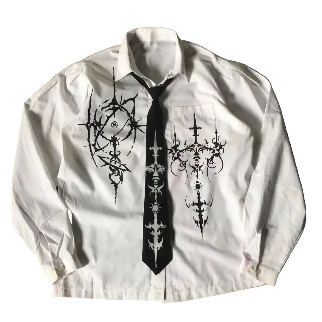 PATTERN COLLARED TEE