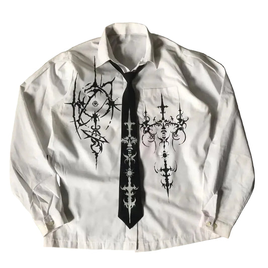 PATTERN COLLARED TEE