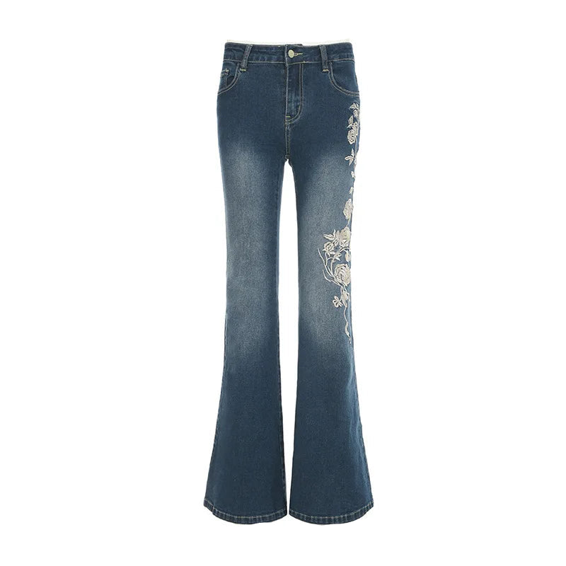 BLUE FLORAL JEANS