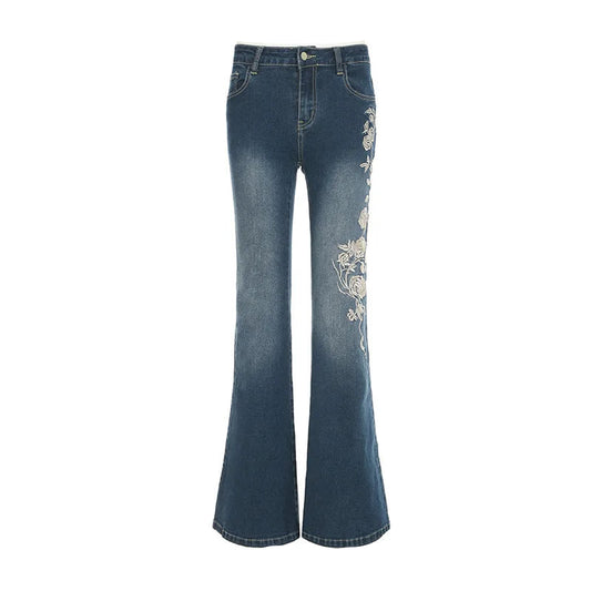 BLUE FLORAL JEANS