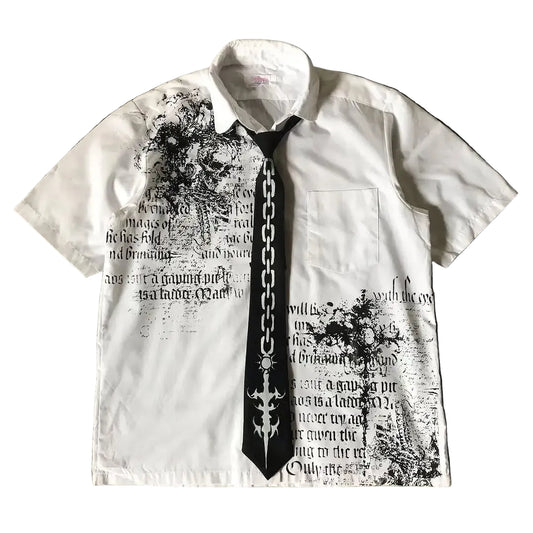 PATTERN COLLARED TEE