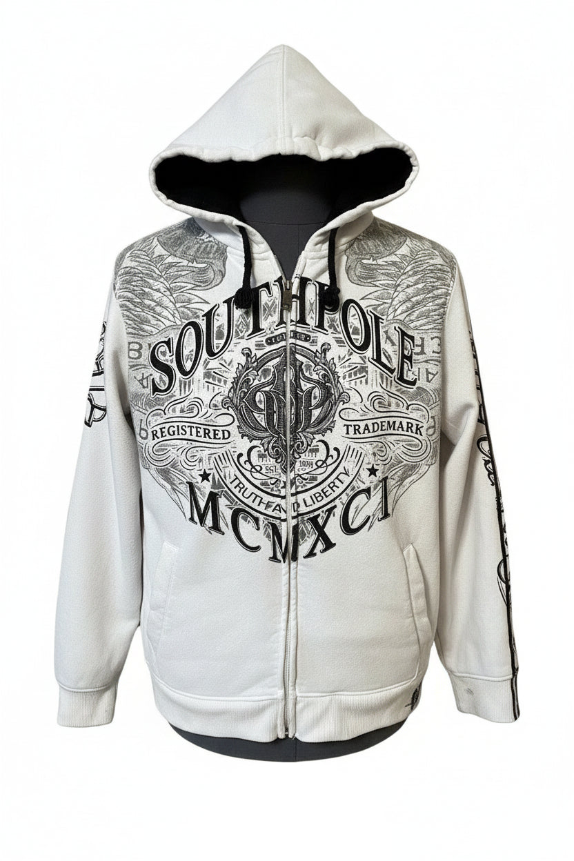 SOUTHPOLE WHITE ZIP UP