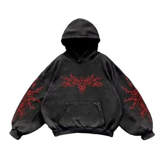 RED TRIBAL HOODIE