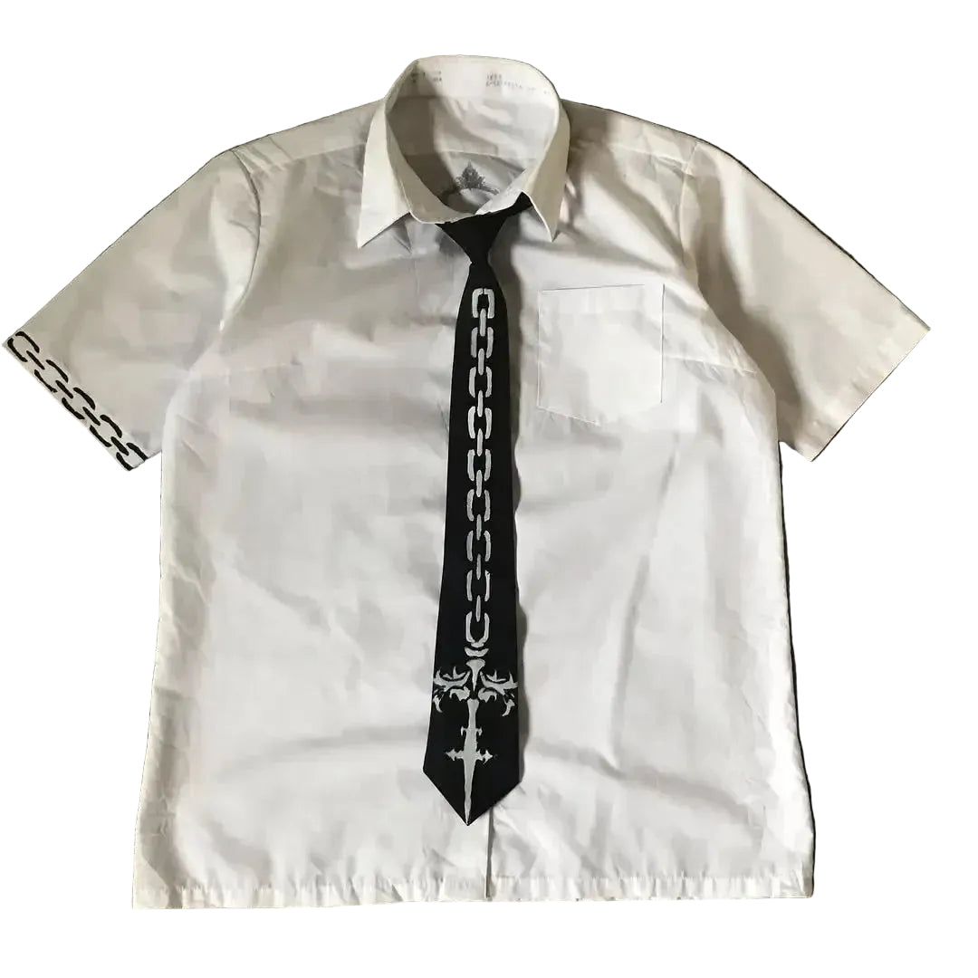 CHAIN COLLARED TEE
