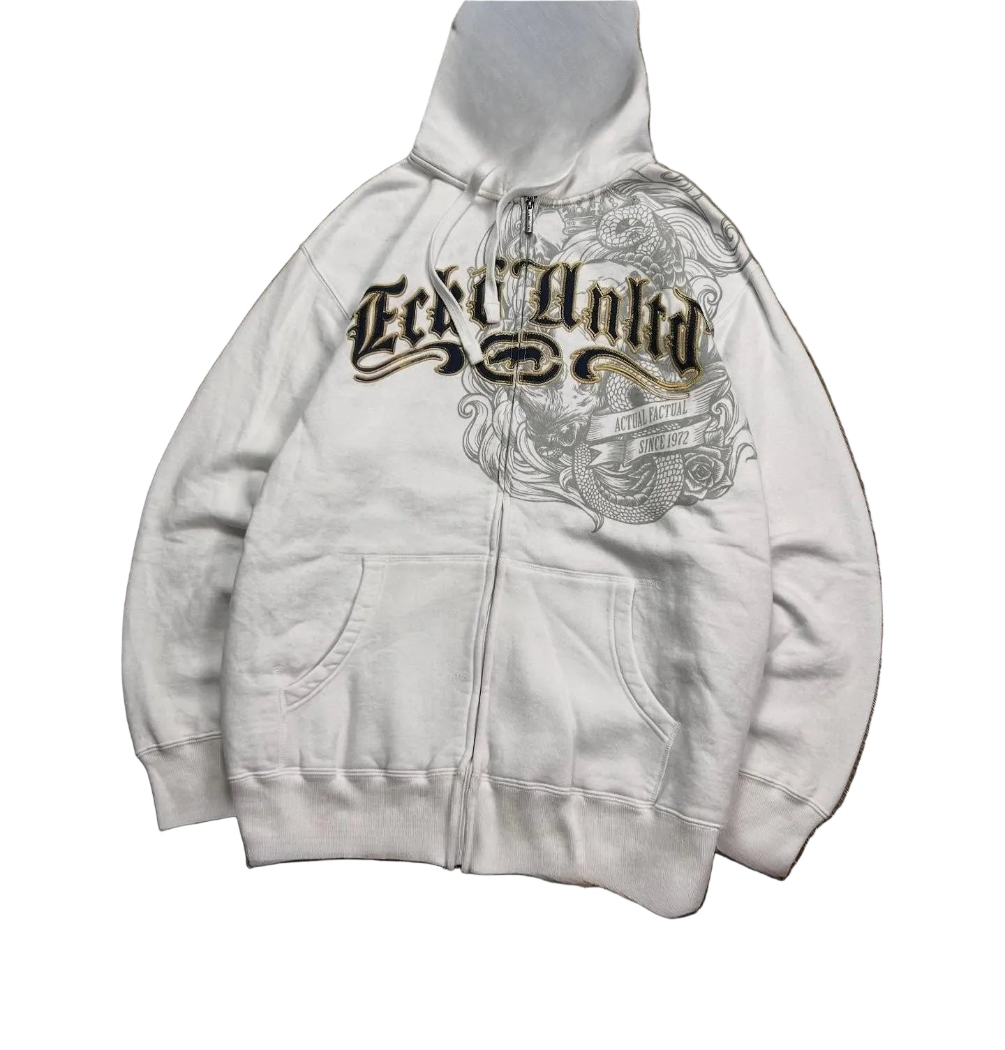 WHITE ECKO ZIP UP