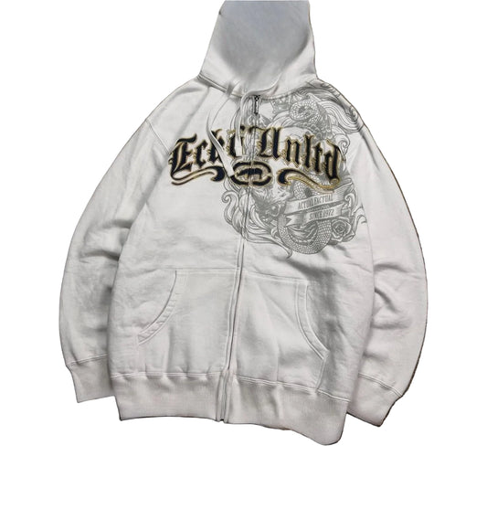 WHITE ECKO ZIP UP
