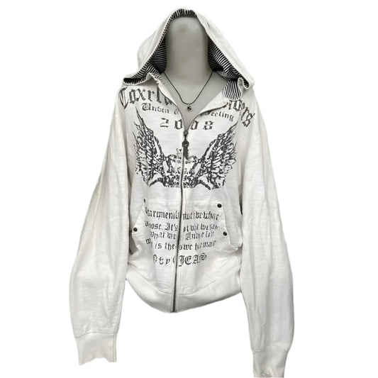 WHITE ZIP UP