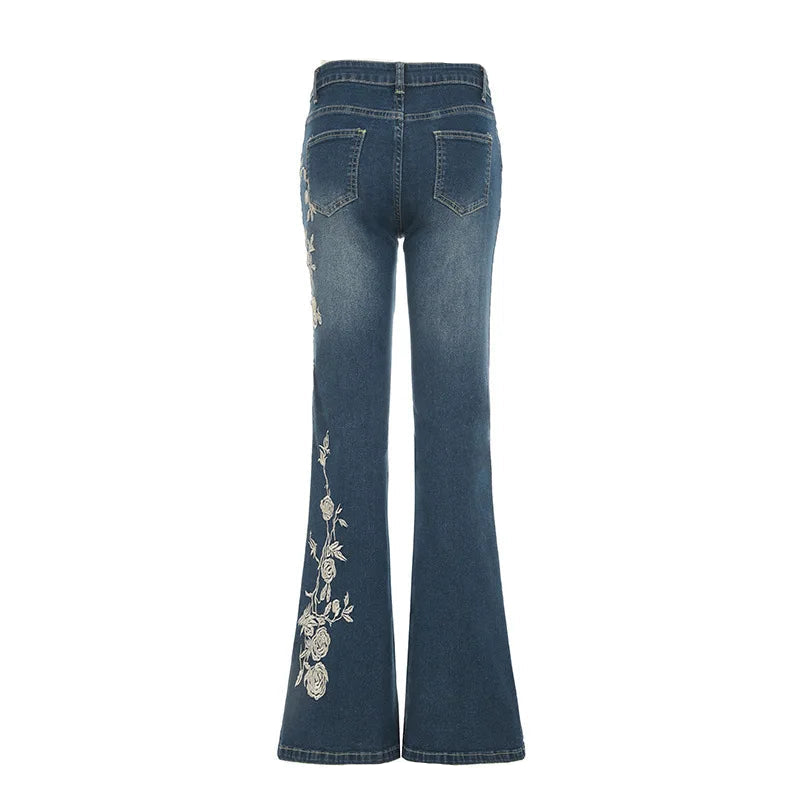 BLUE FLORAL JEANS