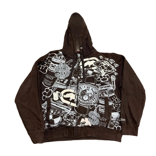 BROWN WATCH ZIP UP
